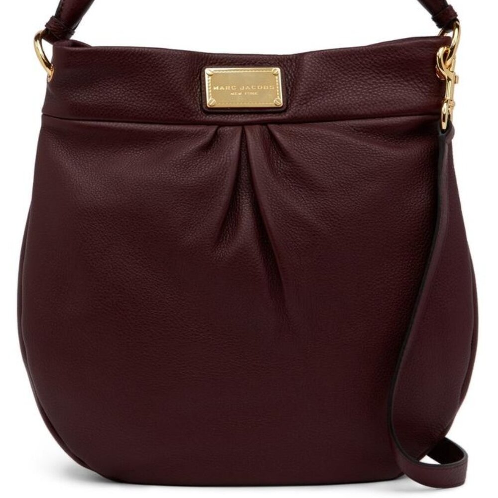 $498 Marc Jacobs Classic Q Hillier Hobo bag oxblood burgundy chocolate cherry
